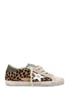Golden Goose Soul-star Distressed Leather-trimmed Leopard-print Calf Hair Sneakers