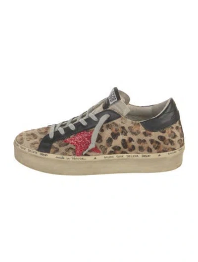 Pre-owned Golden Goose Ponyhair Animal Print Sneakers In Brown