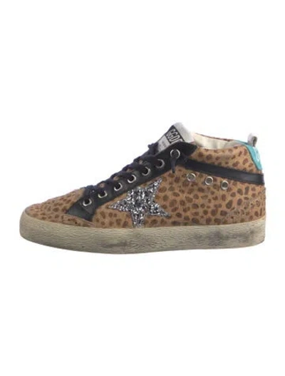 Pre-owned Golden Goose Ponyhair Animal Print Sneakers In Neutral