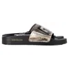 Golden Goose Poolstar Slides In Silver Leather In Gray