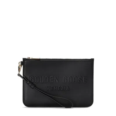Golden Goose Pouch Leather With Hf In Black