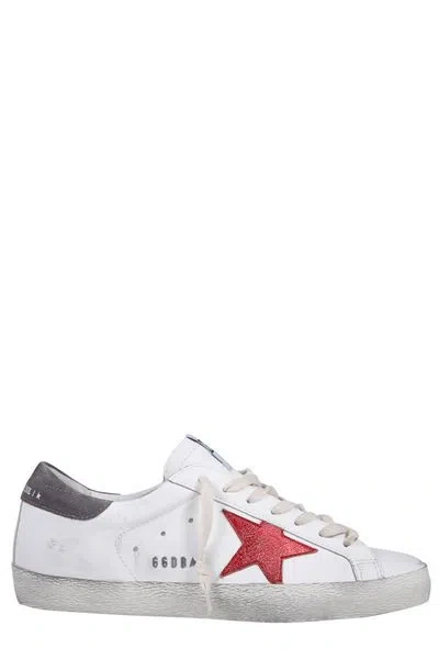 Golden Goose Premium White And Red Super-star Sneaker For Men