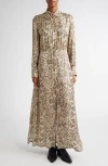 Golden Goose Graphic-print Maxi Dress In Safari/black