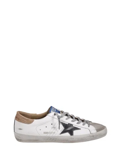 Golden Goose Printed Leather Sneakers With Suede Toe In White
