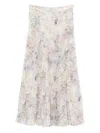Golden Goose Sequin-embellished Pleated Midi Skirt With Floral Print In Neutral