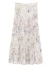 Golden Goose Sequin-embellished Pleated Midi Skirt With Floral Print In Neutral