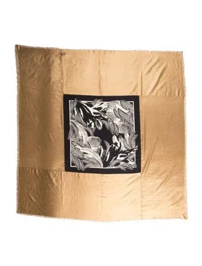 Pre-owned Golden Goose Printed Scarf W/ Tags In Black/gold