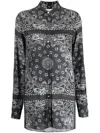 Golden Goose Bandana-print Button-front Pajama Shirt In Gray