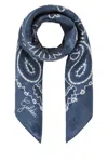 Golden Goose Printed Silk Foulard In Blue
