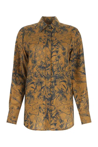 Golden Goose Printed Viscose Oversize Batilda Shirt In 81831