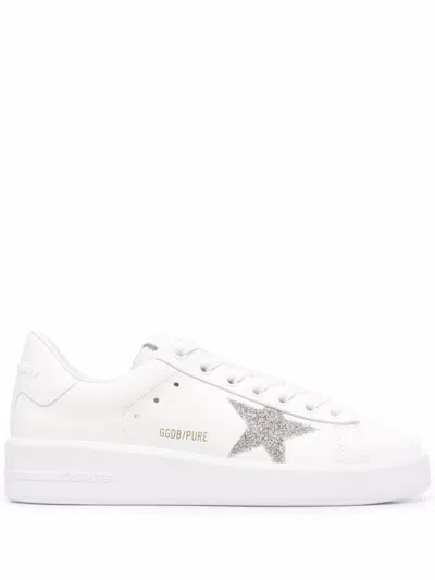 Golden Goose Pure Star Leather Sneakers In White