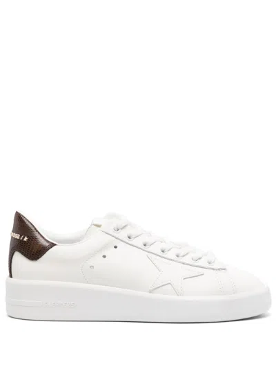 Golden Goose Pure-star Leather Sneakers In White