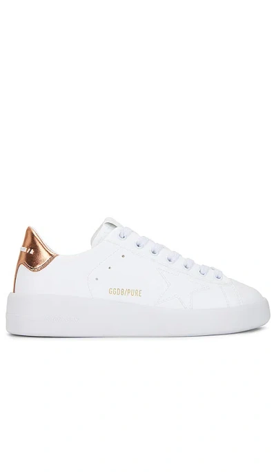 Golden Goose Pure Star Sneaker In White & Bronze