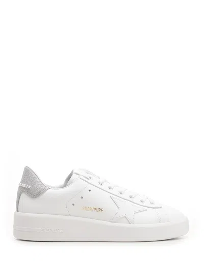 Golden Goose Purestar Leather Sneakers In Silver