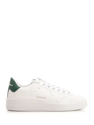 Golden Goose Pure Star Sneakers In White/green
