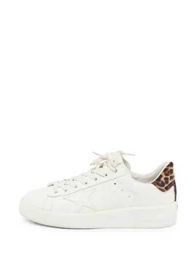 Pre-owned Golden Goose Purestar Leopard-print Sneakers In White