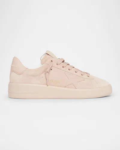 Golden Goose Purestar Mixed Leather Low-top Sneakers In Moonlightwhite