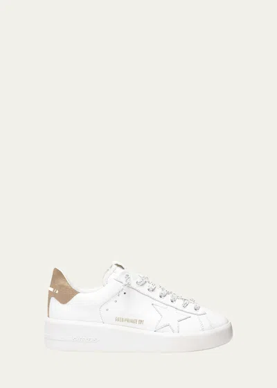 Golden Goose Purestar Mixed Leather Low-top Sneakers In White