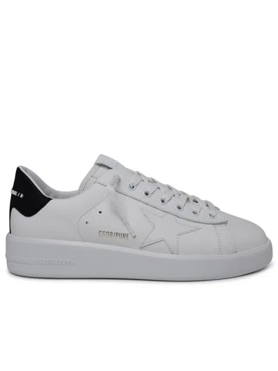 Golden Goose Purestar Sneakers In White Calf Leather Men In Multi