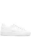 Golden Goose Star Patch White Round Toe Sneakers In White