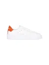 Golden Goose Womens Purestar With White Leather Star And Orange Heel Tab In White
