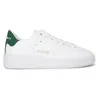 Golden Goose Purestar White Star And Matte Green Heel Tab Women's Sneakers In Multi