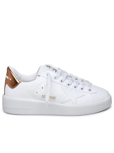 Golden Goose Purestar Mixed Leather Low-top Sneakers In White