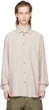 Golden Goose Purple & Gray Stripe Shirt In 60478 Moonbeam/ Purp