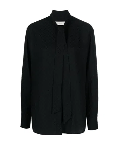GOLDEN GOOSE GOLDEN GOOSE DELUXE BRAND DIAMOND-JACQUARD PUSSY-BOW BLOUSE