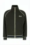 Golden Goose Quilted Black Jacket With High Collar And Striped Detailing In Black