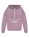 Golden Goose Quilted-panel Half-zip Hoodie In Purple