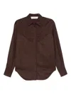 Golden Goose Viscose Shirt With Quilted Details In Brown