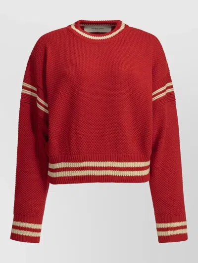 Golden Goose Rachel Crew Neck Striped Knit Sweater In Red