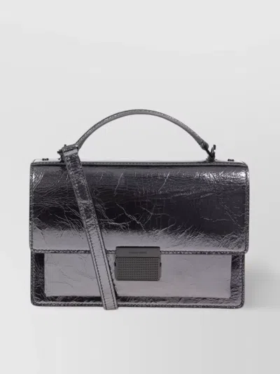 Golden Goose Rectangular Shape Patent Leather Cross-body Bag In Metallic