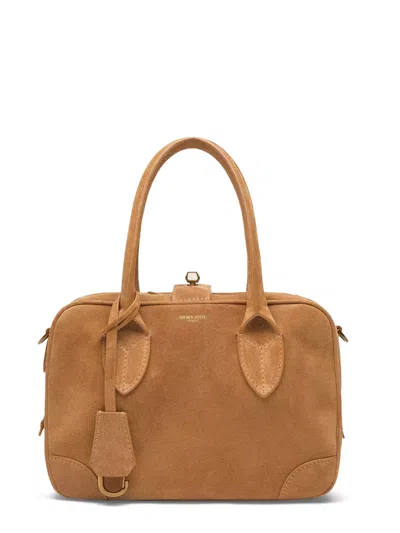 Golden Goose Rectangular Suede Bag With Nappa Leather Braiding In Brown