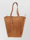 Golden Goose Fringed Palmellato Leather And Suede Tote