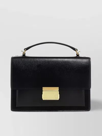 Golden Goose Rectangular Top Handle Adjustable Strap Handbag In Black