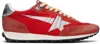 Golden Goose Marathon Sneakers With Red Nylon Upper And Silver Star Shoes In Red