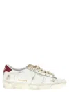 Golden Goose Distressed Sneakers With Perforated Toe Cap In Red