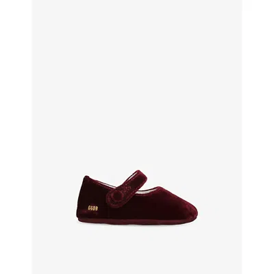 Golden Goose Red/dark Kids' Sofi Velvet Ballet Fla