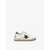 Golden Goose 'ball Star' Leather Sneakers Kids In Green Oth