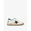 Golden Goose 'ball Star' Leather Sneakers Kids In Green Oth