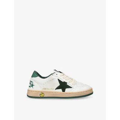 GOLDEN GOOSE REEN OTH KIDS' BALLSTAR LOGO-PRINT LEATHER LOW-TOP TRAINERS EUR 34 / 2 UK