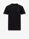Golden Goose Men Black Crewneck T-shirt With Star Detail On The Front In Cotton Man In Black