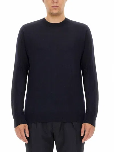 Golden Goose Regular Fit Black Virgin Wool Sweater In Blue
