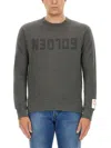Golden Goose Golden M S Regular Sweatshirt Distressed Cotton Jersey With Logo Clothing In Gray