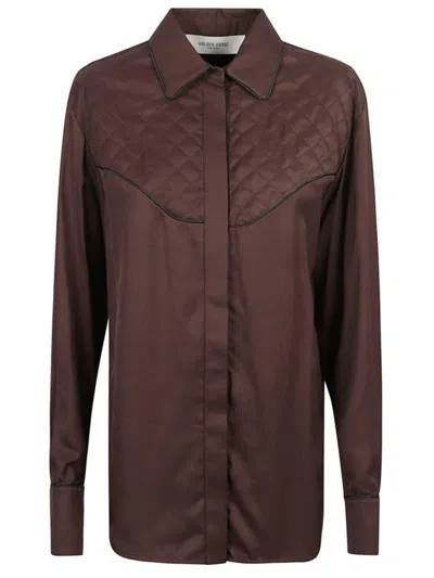 GOLDEN GOOSE REGULAR SHIRT WITH CUT PIPING AND QUILTING DETAILS