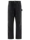 Golden Goose Relaxed Fit Black Cotton Utility Trousers In Black