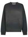 Golden Goose Faded Black Long-sleeve Sweatshirt With Minimalist Embroidery In Gray