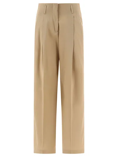 GOLDEN GOOSE RELAXED FIT FLAVIA TROUSERS FOR WOMEN IN BEIGE FOR SS24